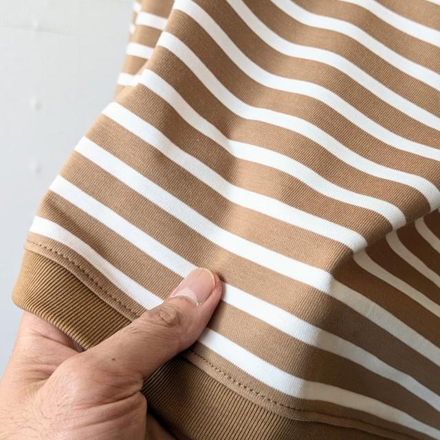 amne ハイゲージボーダーワイドクルー TWISTED BORDER Long sleeve tee / amn-CS-099　（Camel×Natural） |  | 03