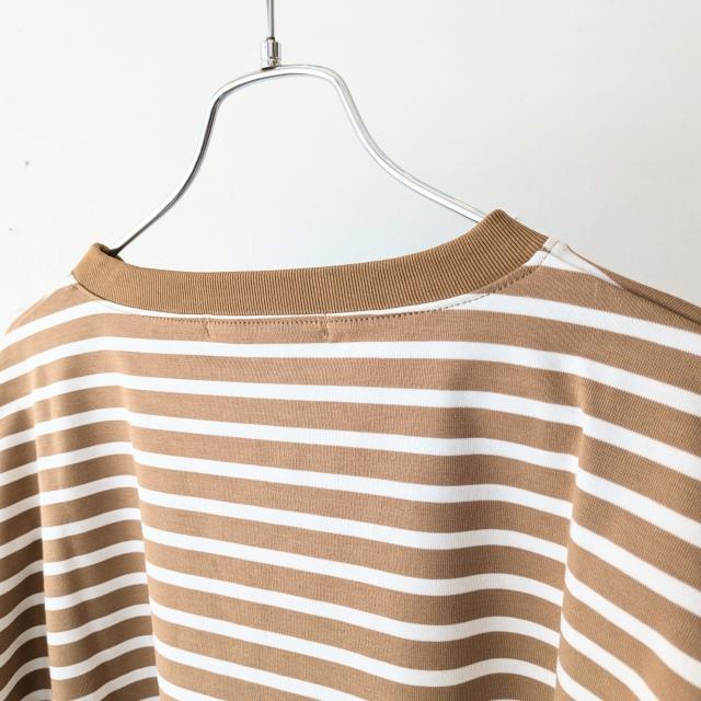 amne ハイゲージボーダーワイドクルー TWISTED BORDER Long sleeve tee / amn-CS-099　（Camel×Natural） |  | 05