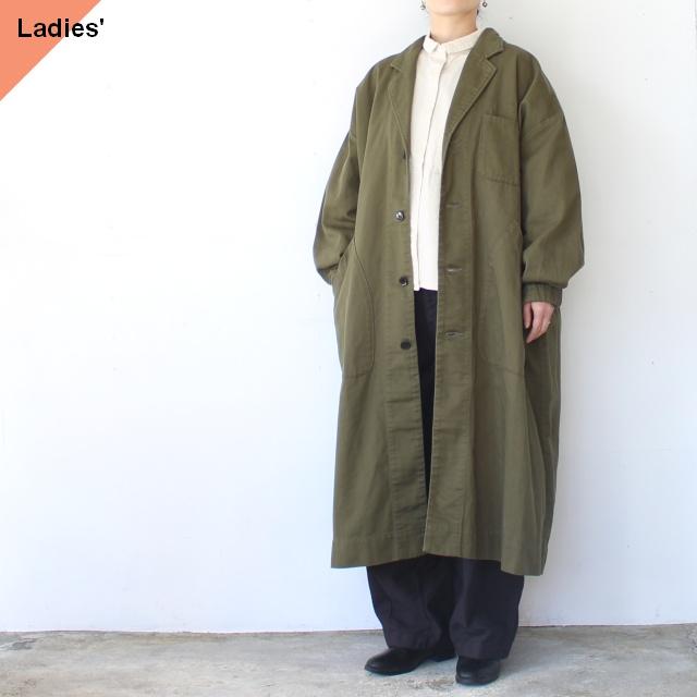 sasanqua by trees コットンリネンフレンチワークコート C/L French work coat　（Olive） | 