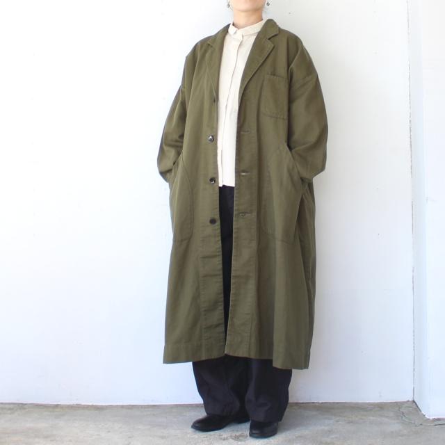 sasanqua by trees コットンリネンフレンチワークコート C/L French work coat　（Olive） |  | 04