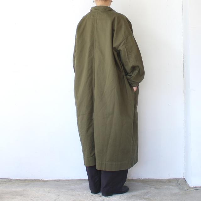 sasanqua by trees コットンリネンフレンチワークコート C/L French work coat　（Olive） |  | 05