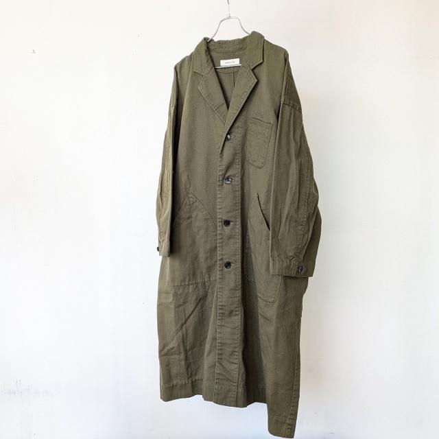 sasanqua by trees コットンリネンフレンチワークコート C/L French work coat　（Olive） |  | 07