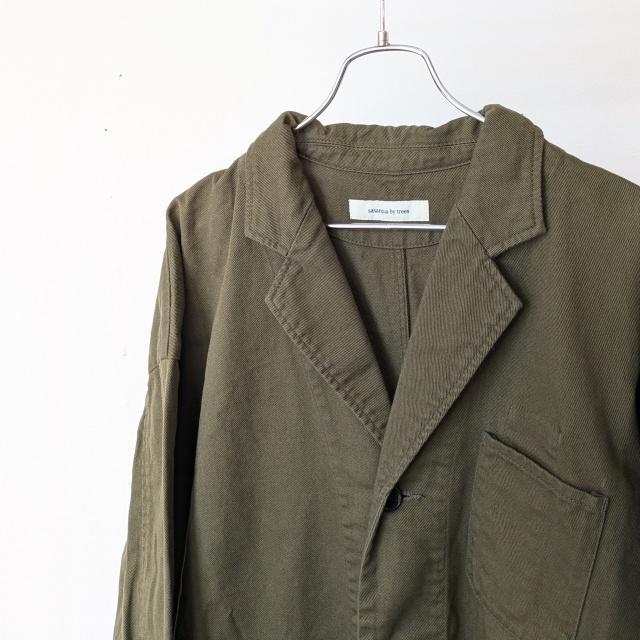 sasanqua by trees コットンリネンフレンチワークコート C/L French work coat　（Olive） |  | 08