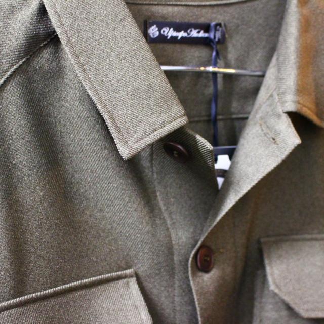 【20%OFF】Upscape Audience ウールライクポリサファリシャツ （Khaki） | Audience | 07