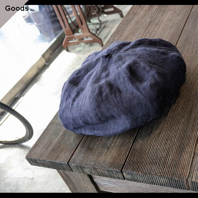Au vrai chic Britain インディゴリネンベレー Indigo Linen Berret