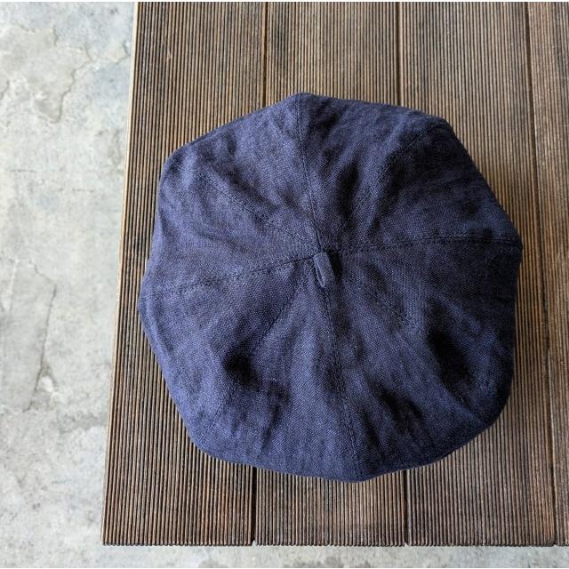 Au vrai chic Britain インディゴリネンベレー Indigo Linen Berret 