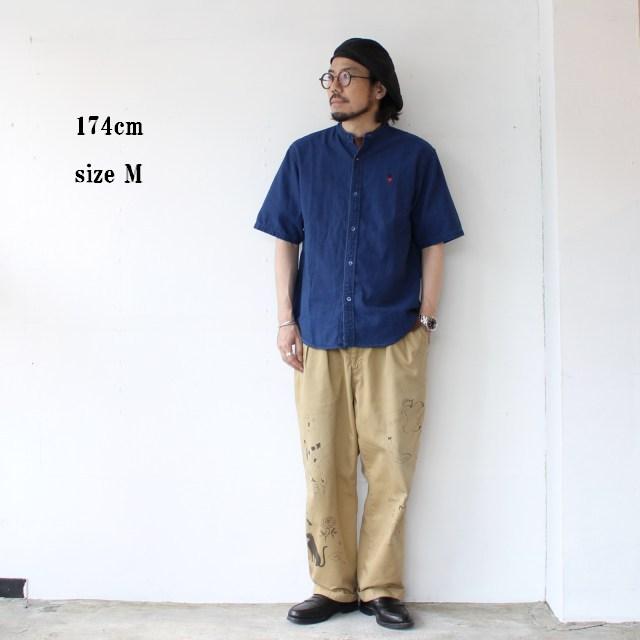 Bohemians バンドカラーデニムシャツS/S　B.C DENIM SHIRTS　（Navy） | BOHEMIANS | 18