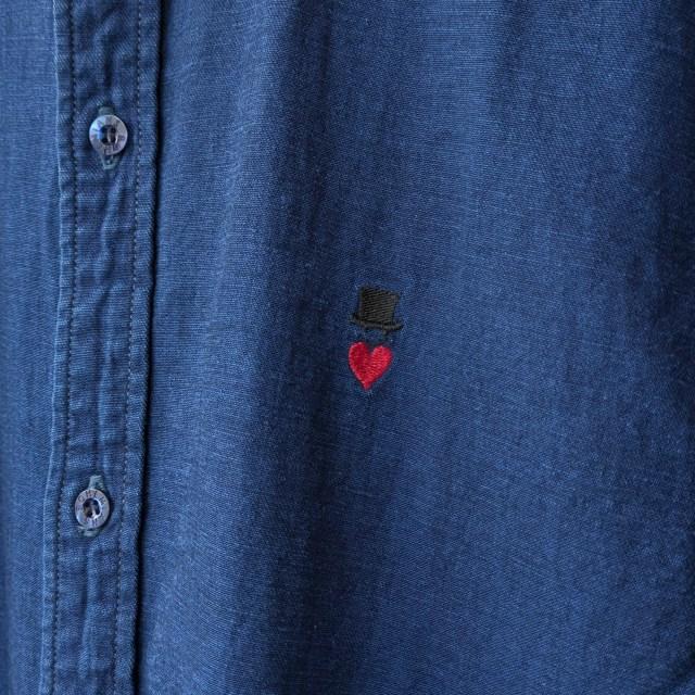 Bohemians バンドカラーデニムシャツS/S　B.C DENIM SHIRTS　（Navy） | BOHEMIANS | 02