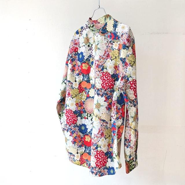 Bohemians 花柄バンドカラーシャツL/S　ODORANT GAUZE STAND COLLAR SHIRTS | BOHEMIANS | 01
