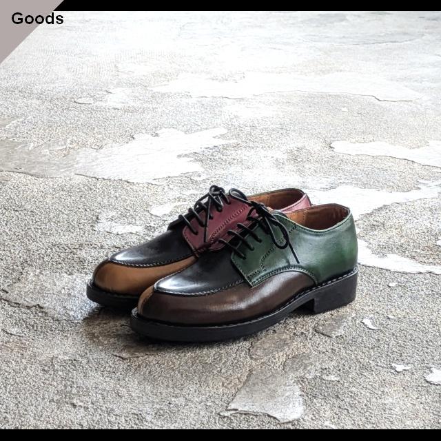 【Women's】Milton Keynes Vチップレザーシューズ V-tip Leather Shoes / Crazy pattern | 