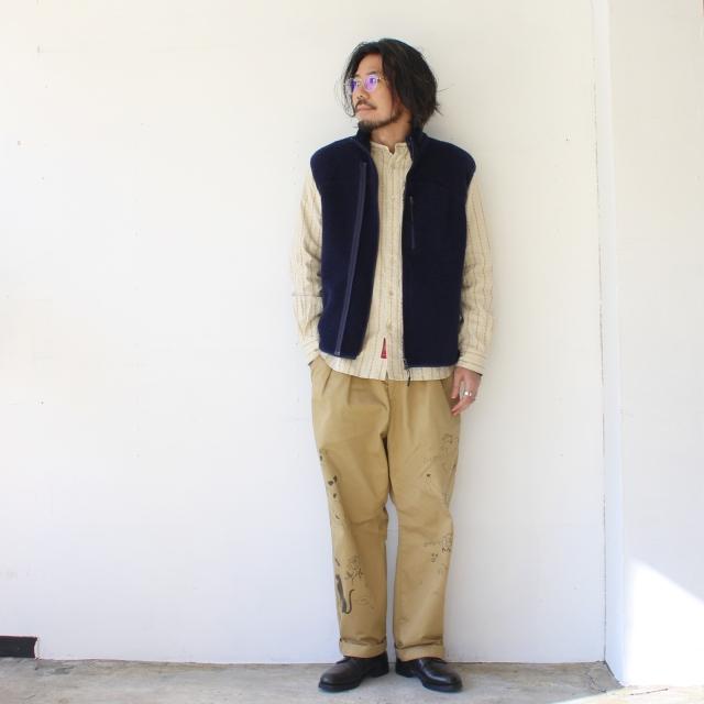 melple メイプル Monterey 中綿ベスト melple ウールパイルベスト Marced Wool Vest （Navy） - C.COUNTLY