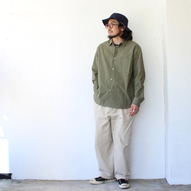 melple タイプライターシャツL/S Brentwood shirt　（Olive） | melple | 07