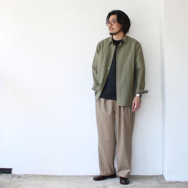 melple タイプライターシャツL/S Brentwood shirt　（Olive） | melple | 15