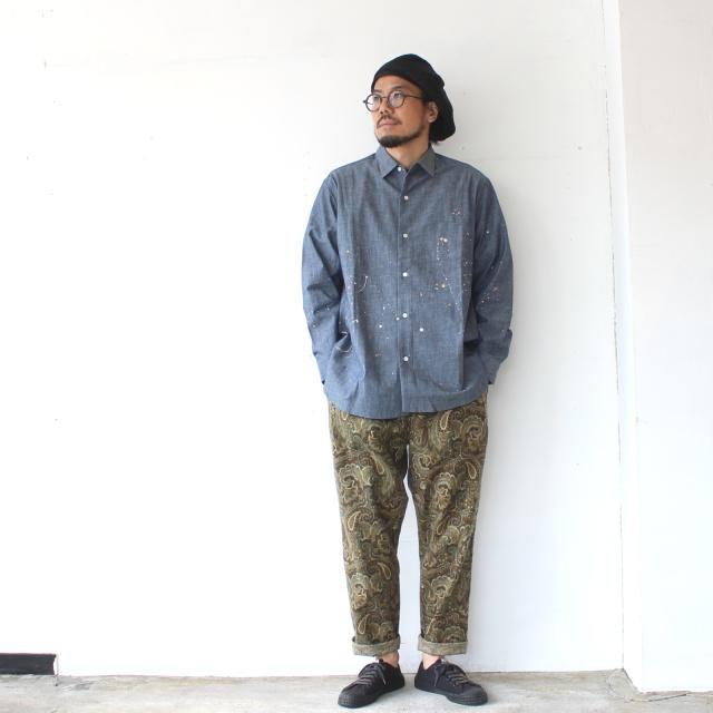 melple ペイントシャンブレーワークシャツ Logan Chambray Shirt　（Blue） | melple | 12