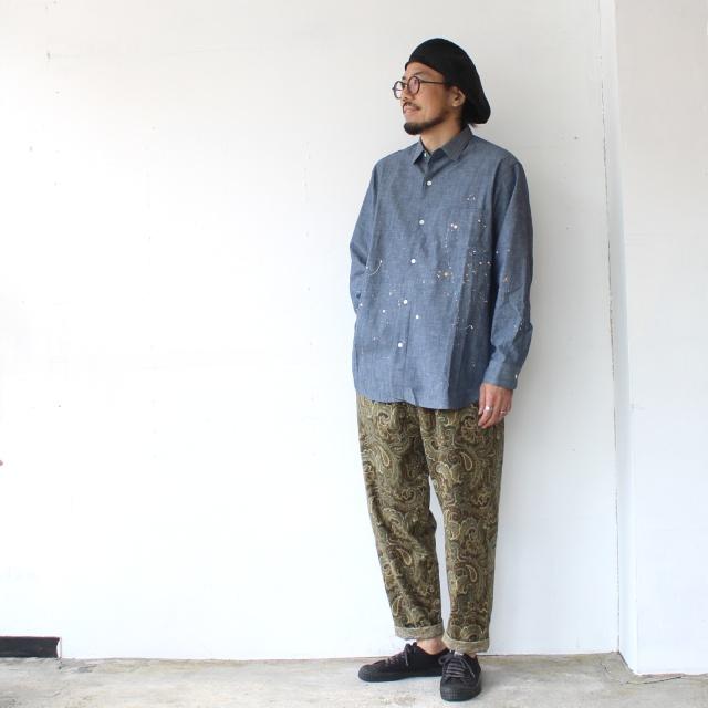melple ペイントシャンブレーワークシャツ Logan Chambray Shirt　（Blue） | melple | 15