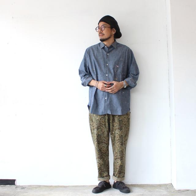 melple ペイントシャンブレーワークシャツ Logan Chambray Shirt　（Blue） | melple | 16