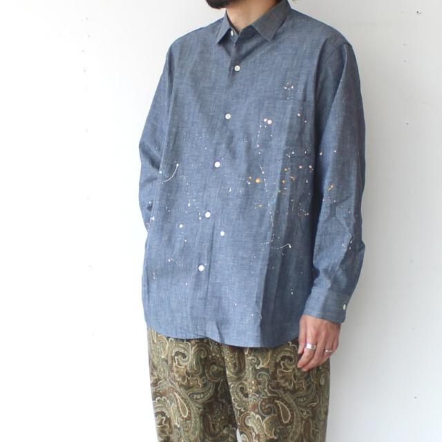 melple ペイントシャンブレーワークシャツ Logan Chambray Shirt　（Blue） | melple | 17
