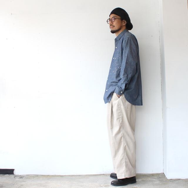 melple ペイントシャンブレーワークシャツ Logan Chambray Shirt　（Blue） | melple | 02