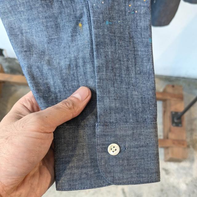 melple ペイントシャンブレーワークシャツ Logan Chambray Shirt　（Blue） | melple | 08