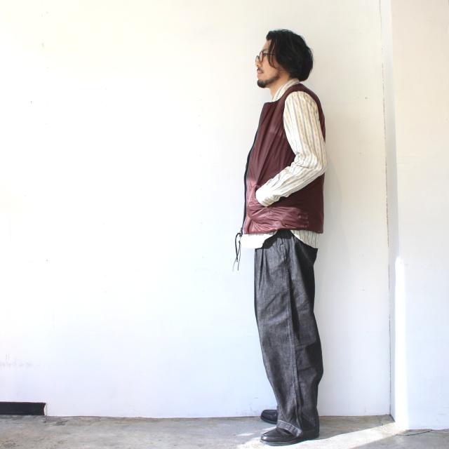 melple リバーシブル中綿ノーカラーベスト Ventura Vest　（Charcoal × Burgundy） | melple | 15