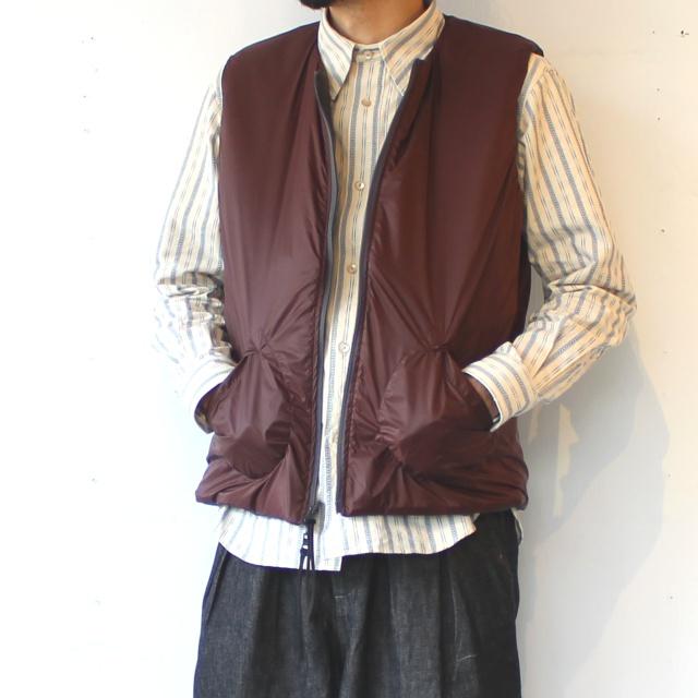 melple リバーシブル中綿ノーカラーベスト Ventura Vest　（Charcoal × Burgundy） | melple | 19