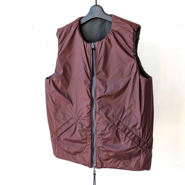 melple リバーシブル中綿ノーカラーベスト Ventura Vest　（Charcoal × Burgundy） | melple | 05
