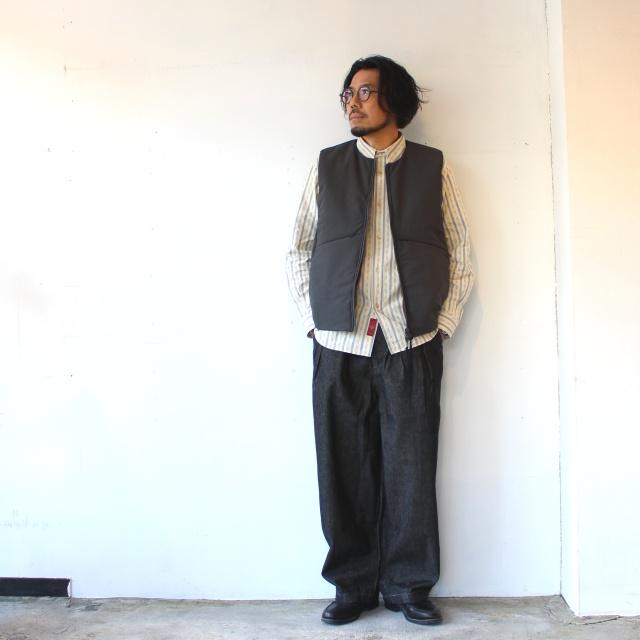melple リバーシブル中綿ノーカラーベスト Ventura Vest　（Charcoal × Burgundy） | melple | 08