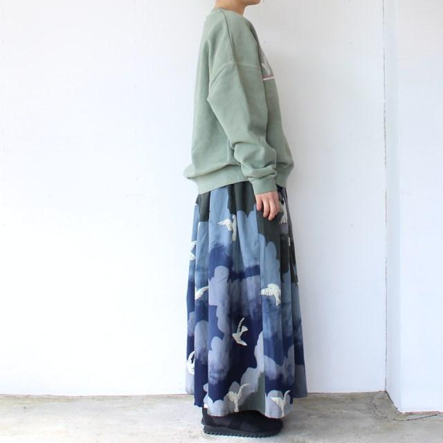 melple プリントスウェットクルー / Pasadena Crewneck Sweat Hang Loose　（SAGE） | melple | 14