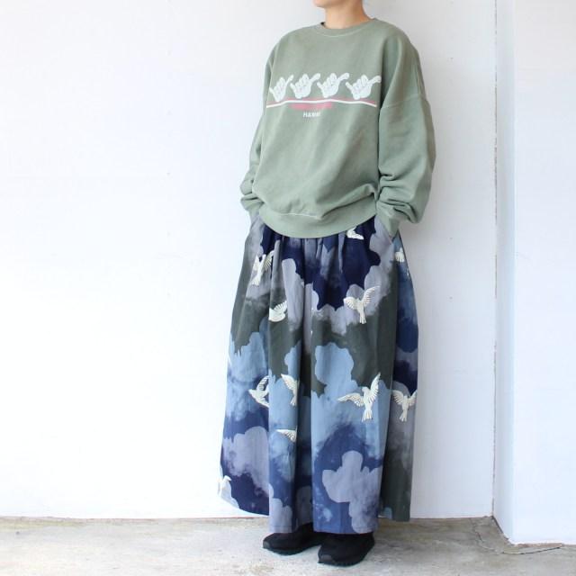 melple プリントスウェットクルー / Pasadena Crewneck Sweat Hang Loose　（SAGE） | melple | 16