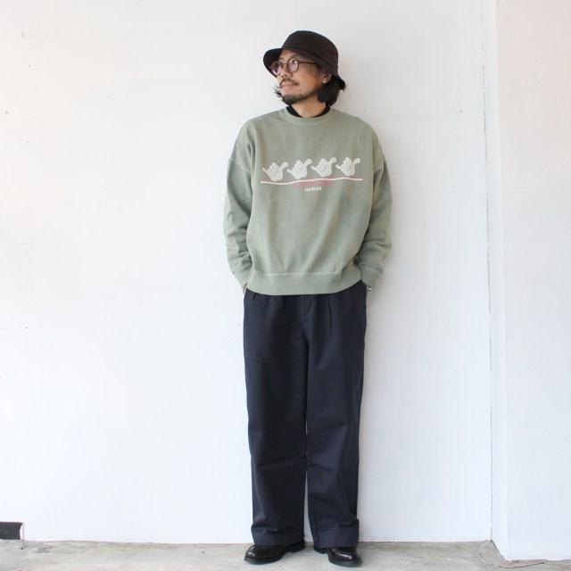 melple プリントスウェットクルー / Pasadena Crewneck Sweat Hang Loose　（SAGE） | melple | 07