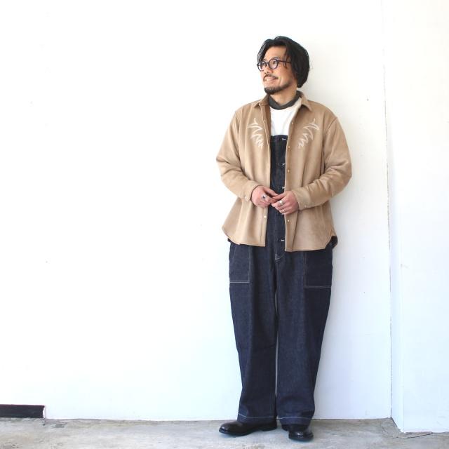 melple ウェスタン刺繍ストレッチECOスウェードシャツ Sebastian Western shirt Eco suede　（Beige） | melple | 11