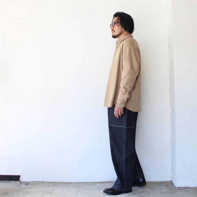 melple ウェスタン刺繍ストレッチECOスウェードシャツ Sebastian Western shirt Eco suede　（Beige） | melple | 09