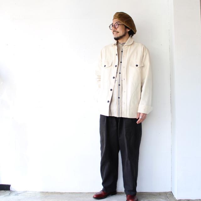 Yarmouth Oilskins コットンツイルラウンドカラージャケット THE MARITIME OVERSHIRT JACKET　（Natural） | Yarmo | 04