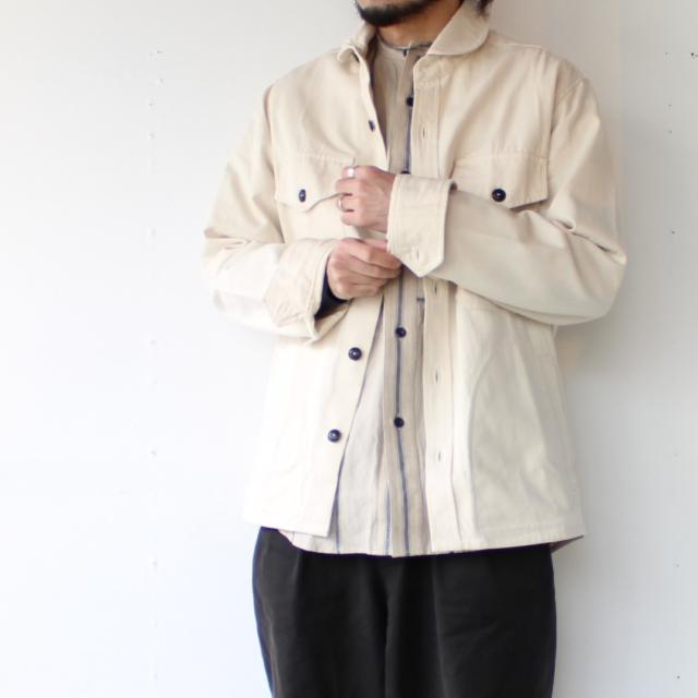 Yarmouth Oilskins コットンツイルラウンドカラージャケット THE MARITIME OVERSHIRT JACKET　（Natural） | Yarmo | 07