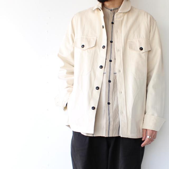 Yarmouth Oilskins コットンツイルラウンドカラージャケット THE MARITIME OVERSHIRT JACKET　（Natural） | Yarmo | 06