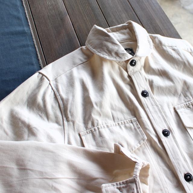 Yarmouth Oilskins コットンツイルラウンドカラージャケット THE MARITIME OVERSHIRT JACKET　（Natural） | Yarmo | 09