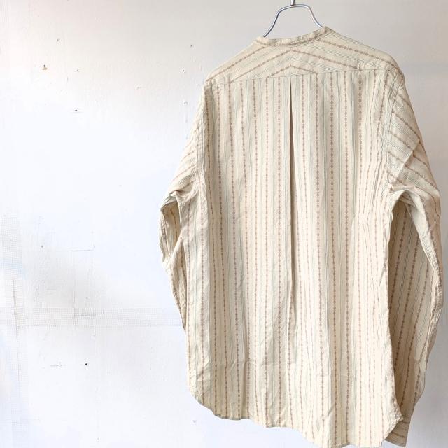 PREQUEL ストライプスタンドアップカラーシャツ Stand-up Collar Shirt　（Beige） |  | 04