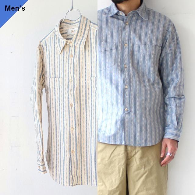 PREQUEL ヴィンテージジャガードストライプワークシャツ Jacquard striped work shirt / S1020 | 