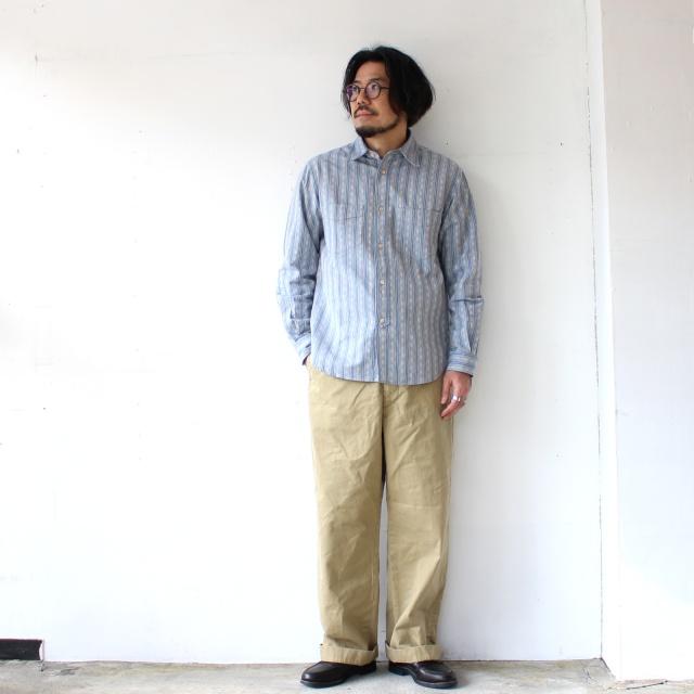 PREQUEL ヴィンテージジャガードストライプワークシャツ Jacquard striped work shirt / S1020 |  | 13