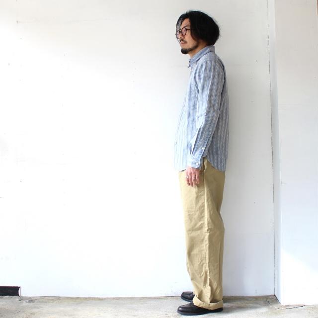 PREQUEL ヴィンテージジャガードストライプワークシャツ Jacquard striped work shirt / S1020 |  | 14