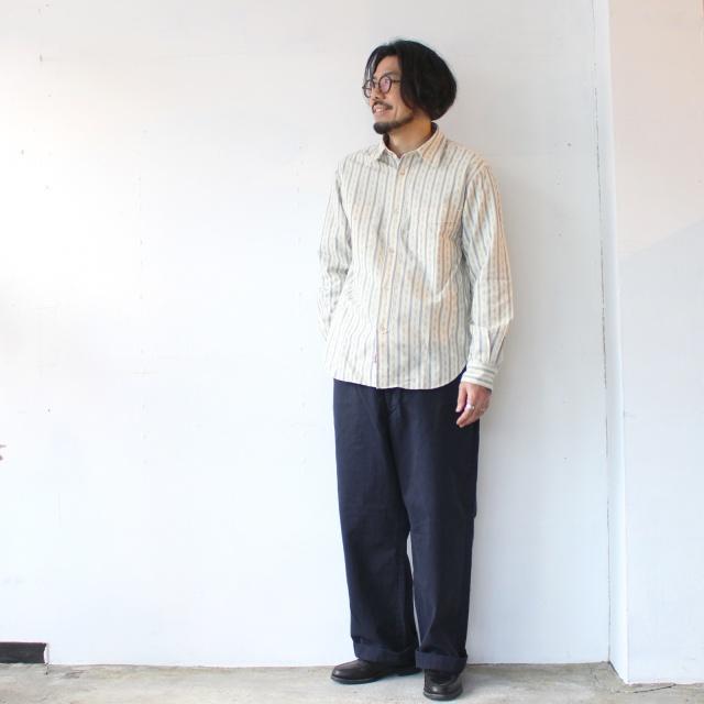PREQUEL ヴィンテージジャガードストライプワークシャツ Jacquard striped work shirt / S1020 |  | 18