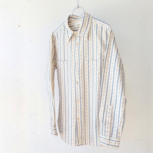 PREQUEL ヴィンテージジャガードストライプワークシャツ Jacquard striped work shirt / S1020 |  | 01