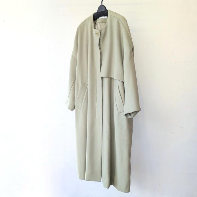 SETTO 140ウール×ラムウールビーバーノーカラーコート GAN COAT | SETTO | 01