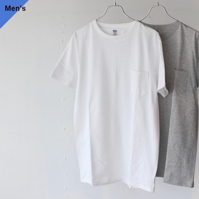 USA Cotton Fabric Pocket Tee　MADE IN JAPAN ホワイト 杢グレー | 