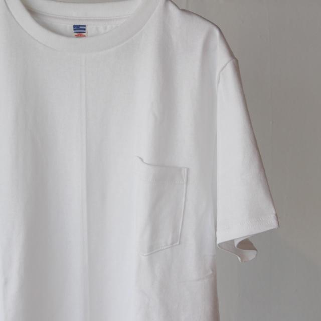 USA Cotton Fabric Pocket Tee　MADE IN JAPAN ホワイト 杢グレー |  | 03