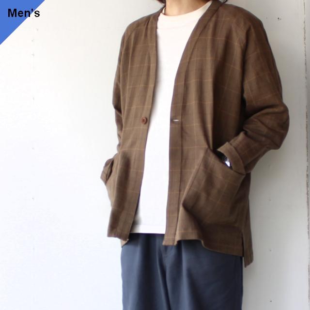weac. HATENA CARDIGAN イージーシャツカーディガン （Beige check） | weac.