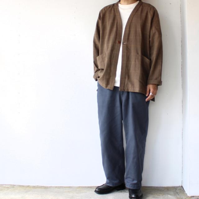 weac. HATENA CARDIGAN イージーシャツカーディガン （Beige check） | weac. | 01