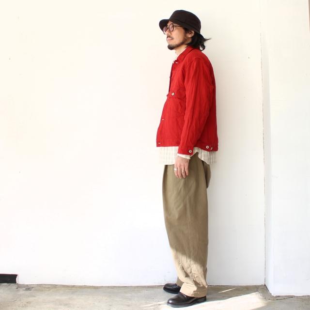 weac. リネンジャケット LOST GENERATION DENIM　（RED）の画像