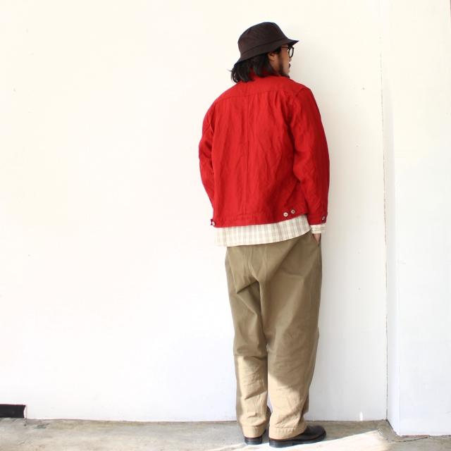 weac. リネンジャケット LOST GENERATION DENIM　（RED）の画像