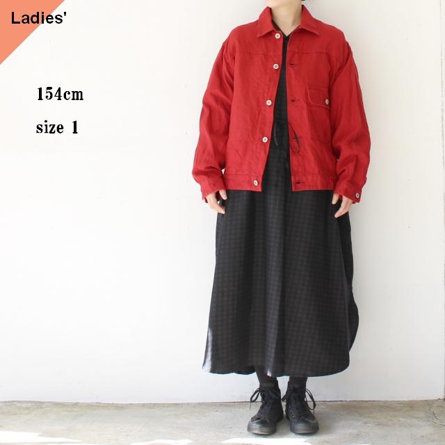 weac. リネンジャケット LOST GENERATION DENIM　（RED）の画像